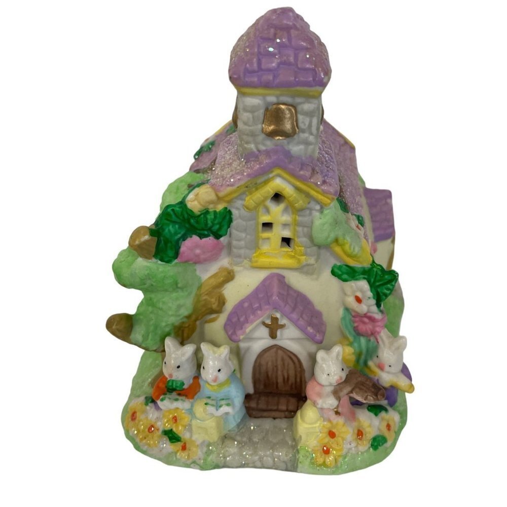 Vintage Hoppy Hollow 2003 Easter Church House‎ Porcelain 4.5" High
